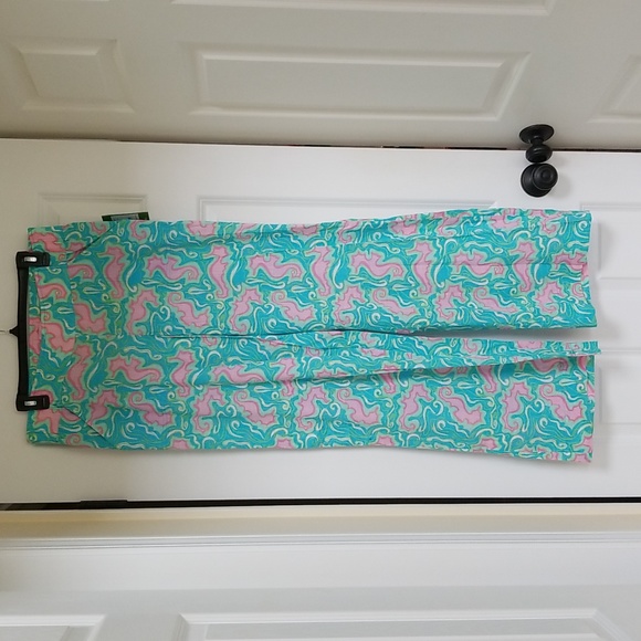 Lilly Pulitzer Beach Pant  Turquoise Lock Me Up - Picture 1 of 11